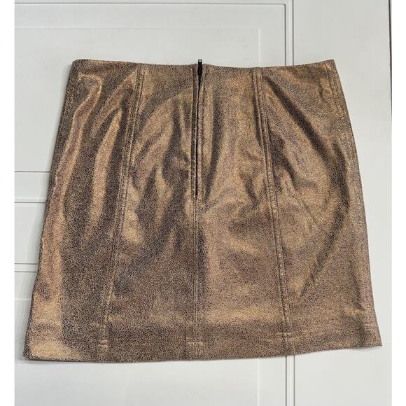 Free People Mini Skirt Gold Copper Glitter Metallic Lined Stretch
Size 8 - Picture 4 of 5